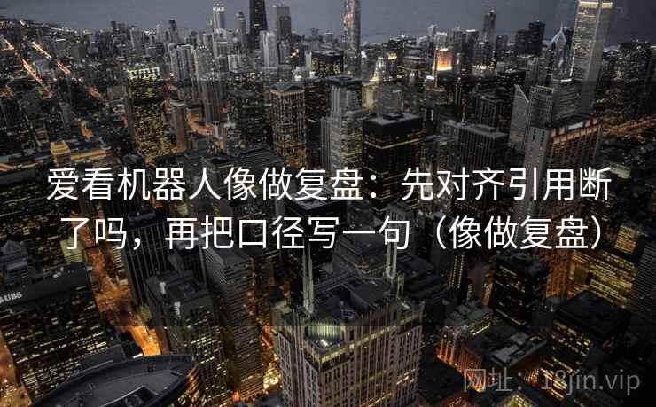 爱看机器人像做复盘：先对齐引用断了吗，再把口径写一句（像做复盘）