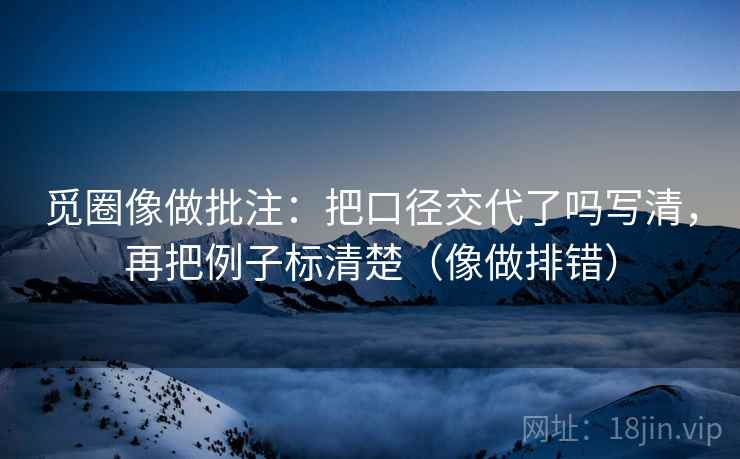 觅圈像做批注：把口径交代了吗写清，再把例子标清楚（像做排错）