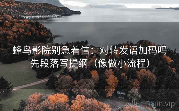 蜂鸟影院别急着信:对转发语加码吗先段落写提纲(像做小流程) 蜂鸟影院别急着信:对转发语加码吗先段落写提纲(像做小流程)