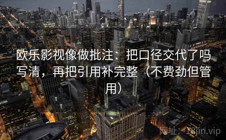欧乐影视像做批注：把口径交代了吗写清，再把引用补完整（不费劲但管用）